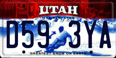 UT license plate D593YA