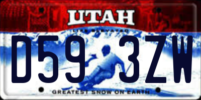 UT license plate D593ZW