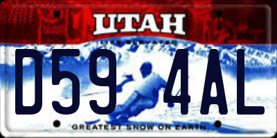 UT license plate D594AL