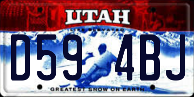 UT license plate D594BJ