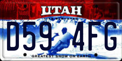 UT license plate D594FG