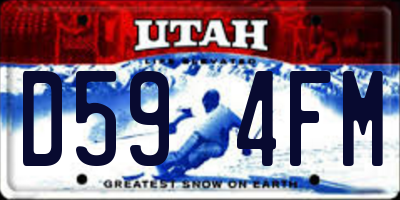 UT license plate D594FM