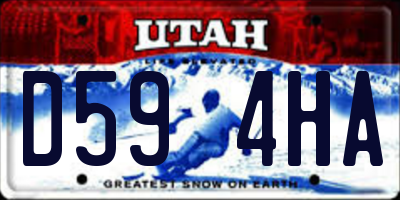 UT license plate D594HA