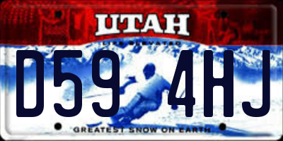 UT license plate D594HJ