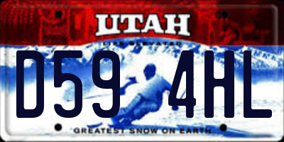 UT license plate D594HL