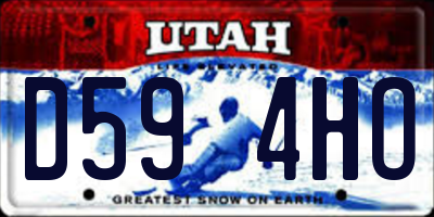 UT license plate D594HO