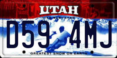 UT license plate D594MJ