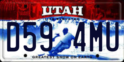 UT license plate D594MU