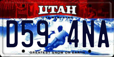 UT license plate D594NA