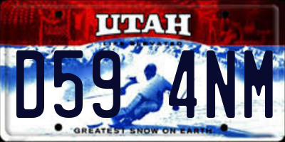 UT license plate D594NM