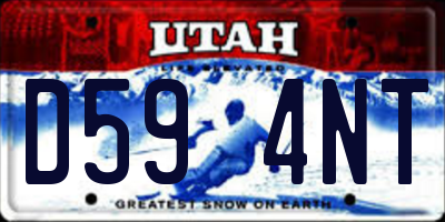UT license plate D594NT