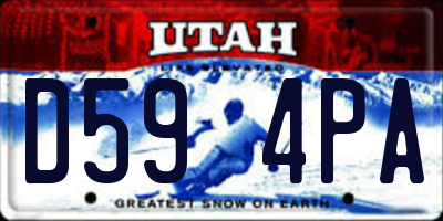 UT license plate D594PA