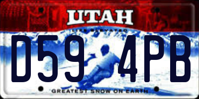 UT license plate D594PB