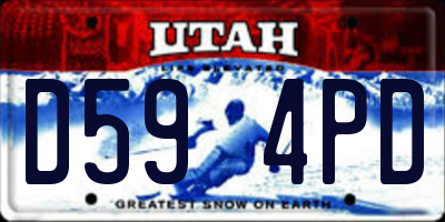 UT license plate D594PD