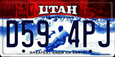 UT license plate D594PJ