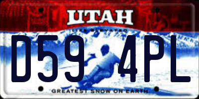 UT license plate D594PL