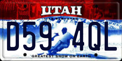 UT license plate D594QL