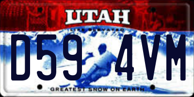 UT license plate D594VM