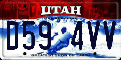 UT license plate D594VV
