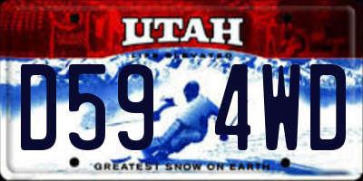 UT license plate D594WD