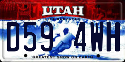 UT license plate D594WH
