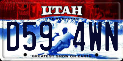 UT license plate D594WN