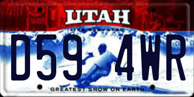 UT license plate D594WR
