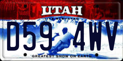 UT license plate D594WV