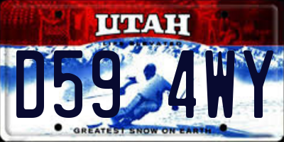 UT license plate D594WY