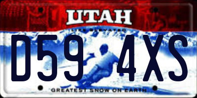 UT license plate D594XS