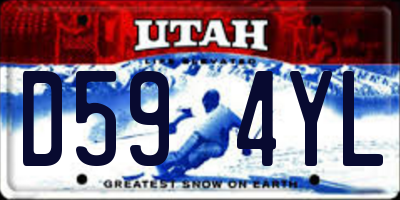 UT license plate D594YL