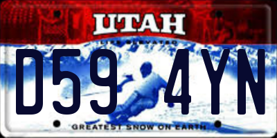 UT license plate D594YN