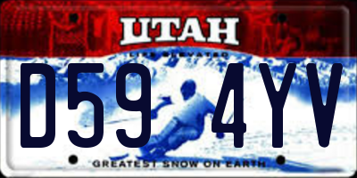 UT license plate D594YV