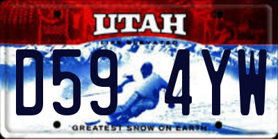 UT license plate D594YW