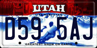 UT license plate D595AJ