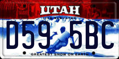UT license plate D595BC