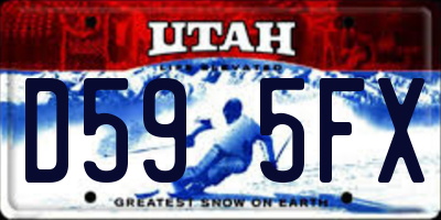 UT license plate D595FX