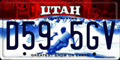 UT license plate D595GV