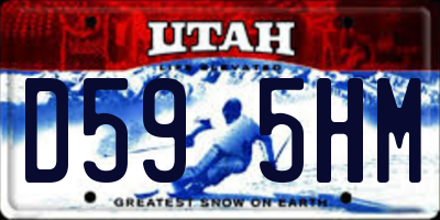 UT license plate D595HM