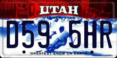 UT license plate D595HR