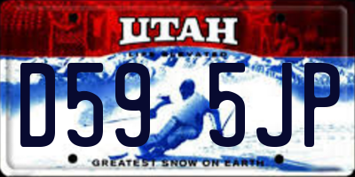 UT license plate D595JP
