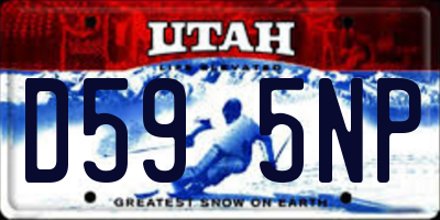 UT license plate D595NP