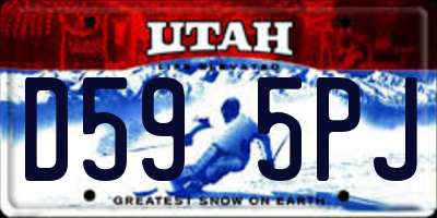 UT license plate D595PJ