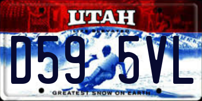 UT license plate D595VL