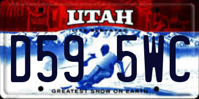 UT license plate D595WC
