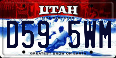 UT license plate D595WM
