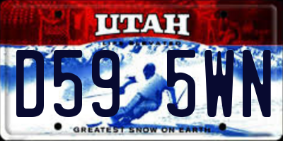 UT license plate D595WN
