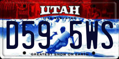 UT license plate D595WS