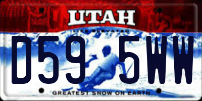 UT license plate D595WW
