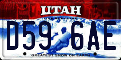 UT license plate D596AE